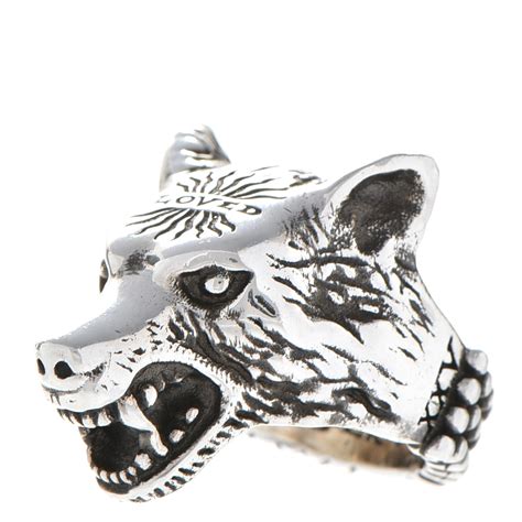 gucci wolf head ring|gucci anger forest wolf ring.